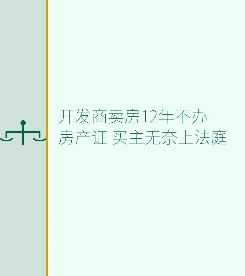 开发商卖房12年不办房产证 买主无奈上法庭