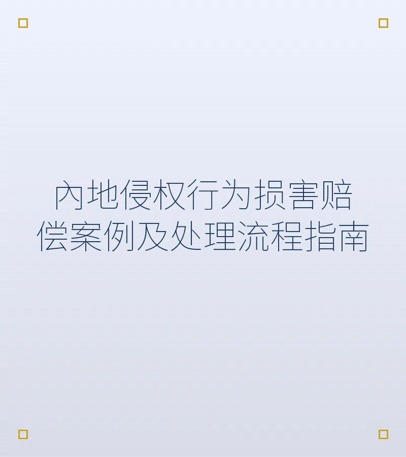 内地侵权行为损害赔偿案例及处理流程指南