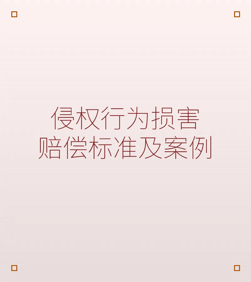 侵权行为损害赔偿标准及案例