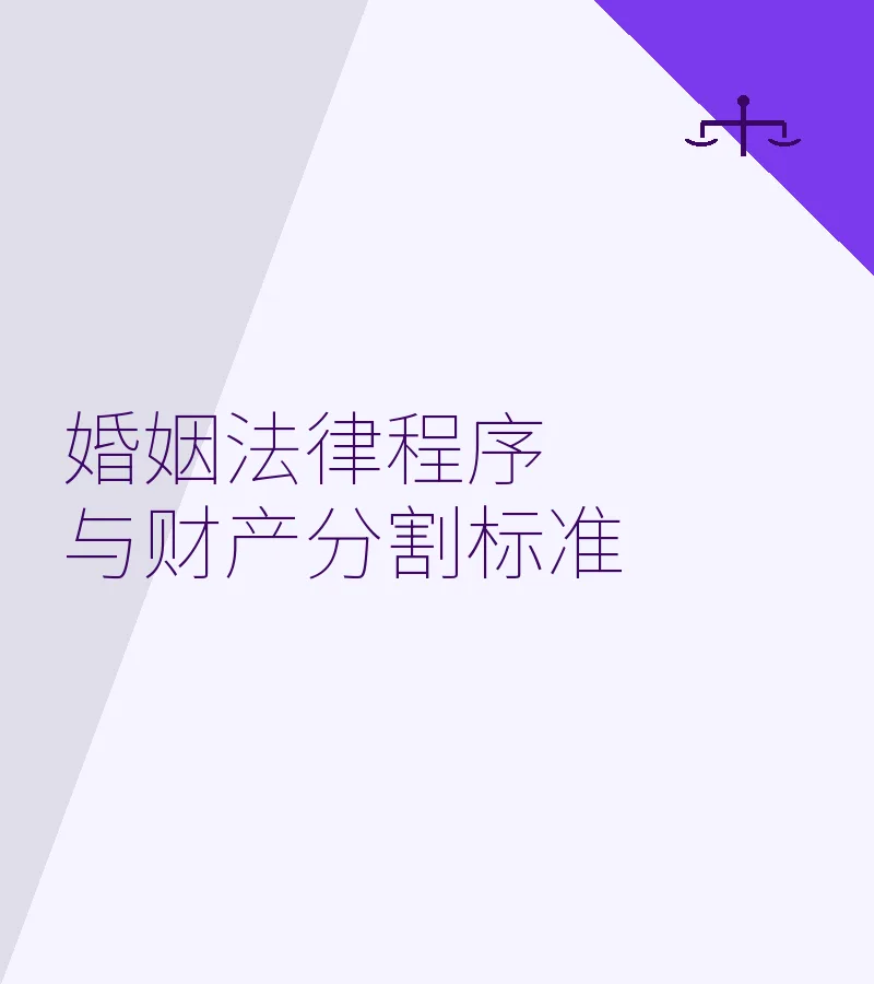 婚姻法律程序与财产分割标准