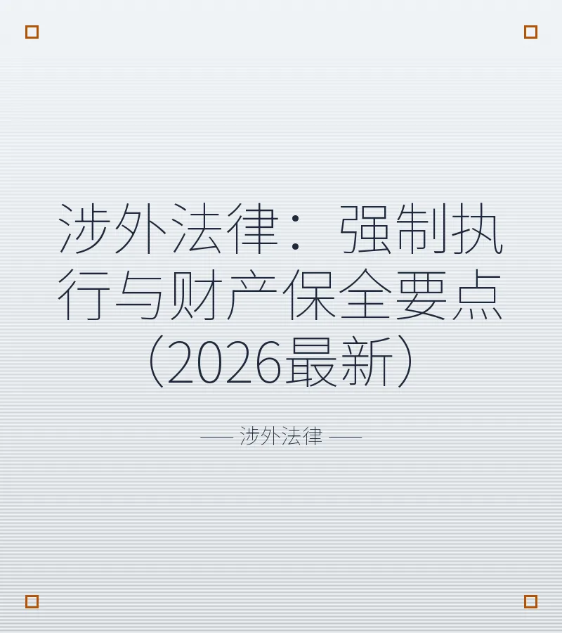 涉外法律：强制执行与财产保全要点（2026最新）