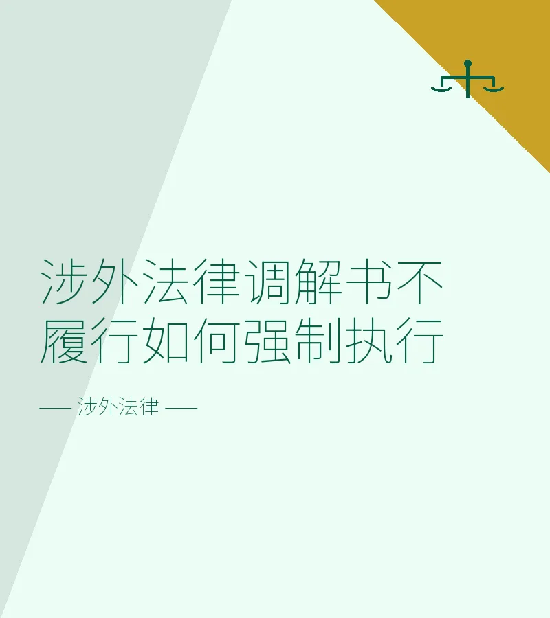 涉外法律调解书不履行如何强制执行